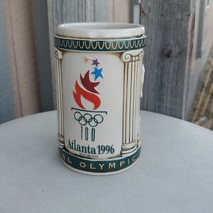1996 Atlanta Olympic Games Ceramic Mug Greek Column Athlete Handles